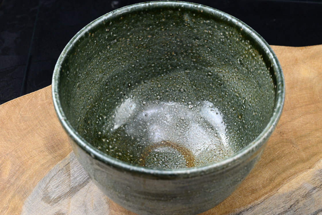 Fujimoto türkizzöld chawan matcha teáscsésze