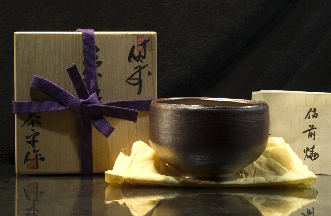 bizen chawan japán matcha teáscsésze mázatlan fatüzes japán kerámia
