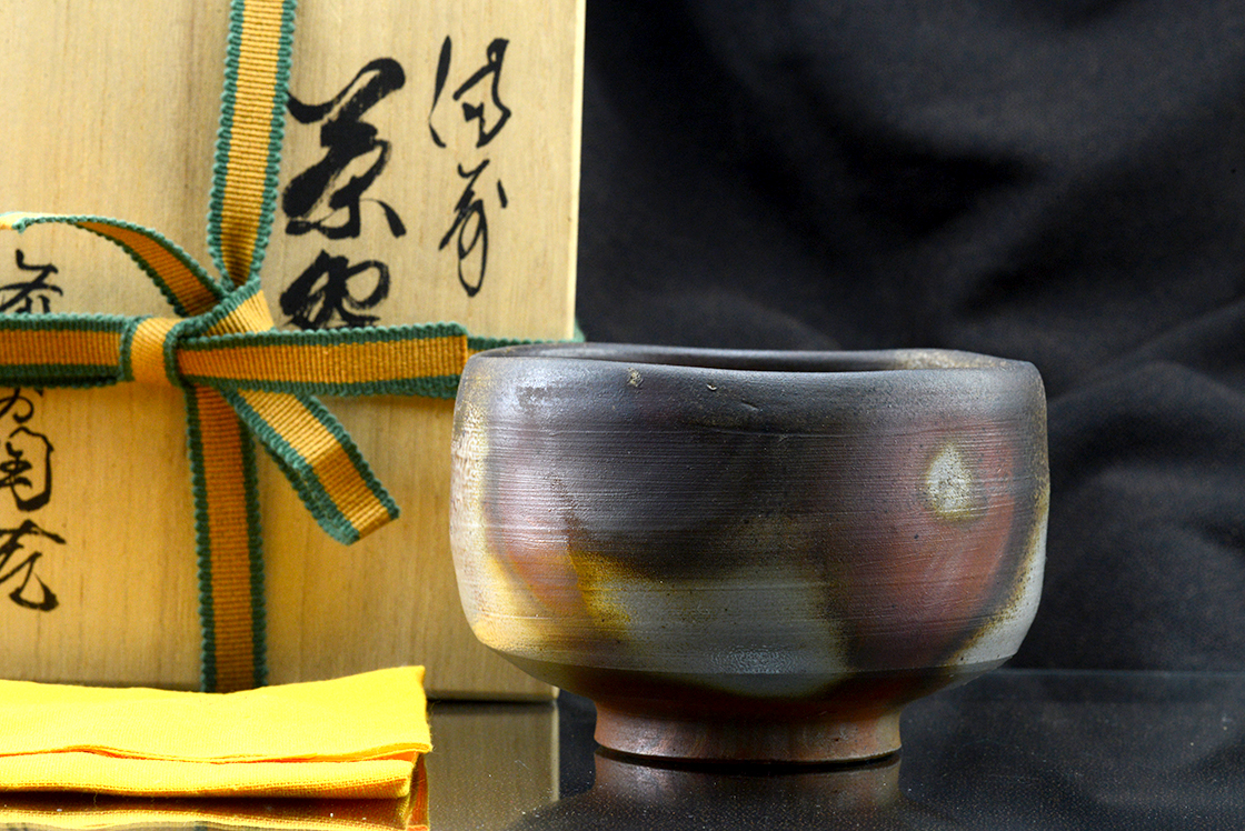 Akimasa Yamane Bizen chawan matcha teáscsésze