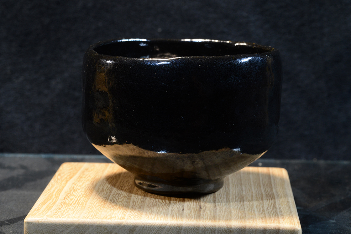 Kuro raku chawan japán matcha teáscsésze