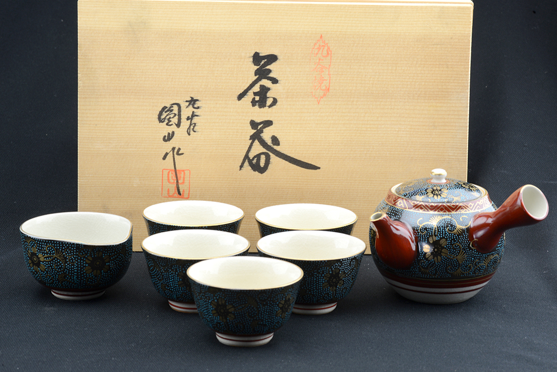 Kutani japán porcelán teáskészlet 
