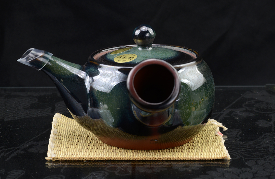 türkizzöld japán tokoname teáskanna