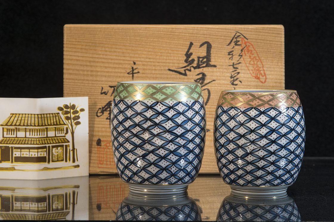 Kézzel festett Kyo porcelán teáscsésze