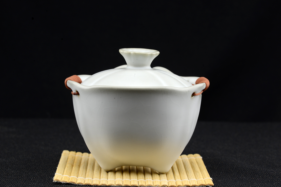 Ru Yao tejfehér celadon gaiwan