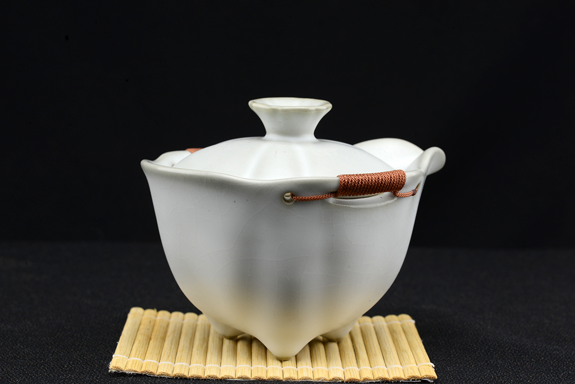 Ru Yao tejfehér celadon gaiwan