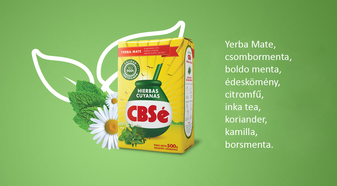 Yerba Mate, csombormenta, boldo menta, édeskömény, citromfű, inka tea, koriander, kamilla, borsmenta. 