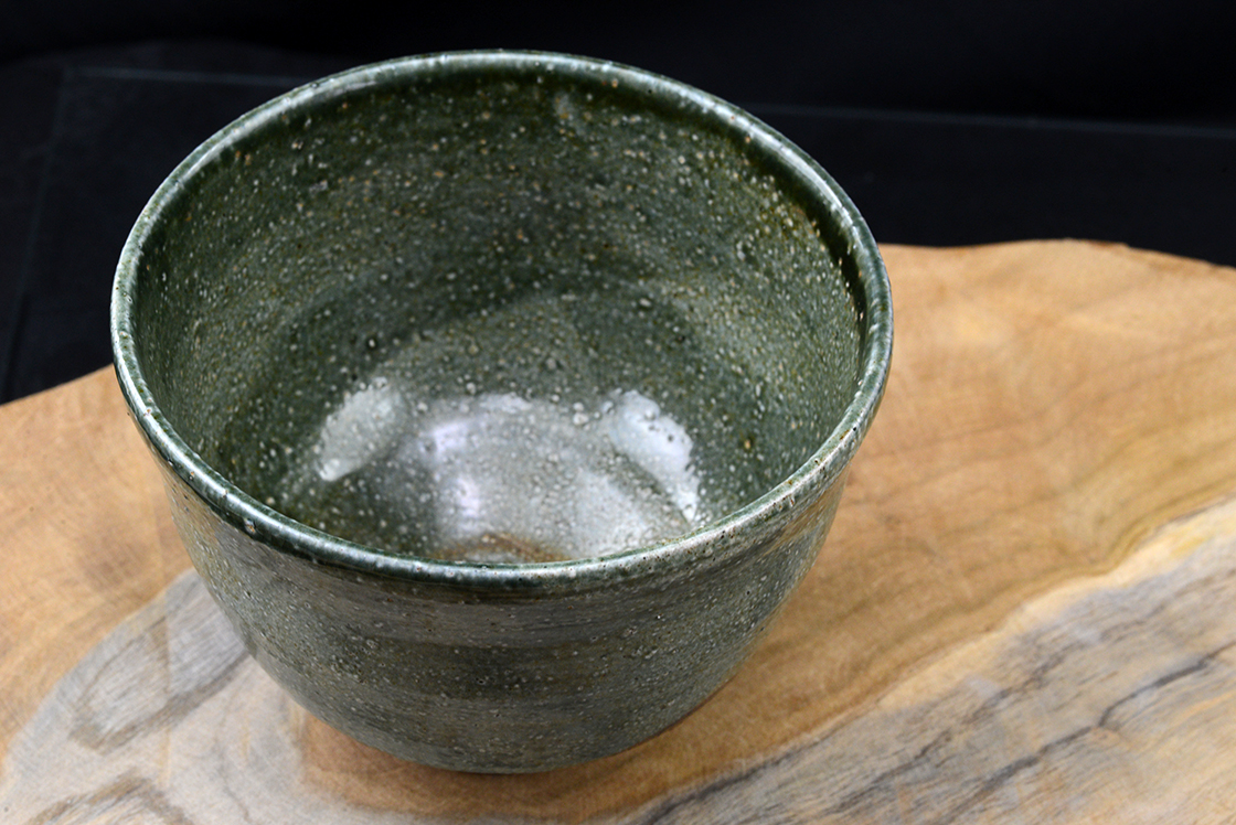 Fujimoto türkizzöld chawan matcha teáscsésze