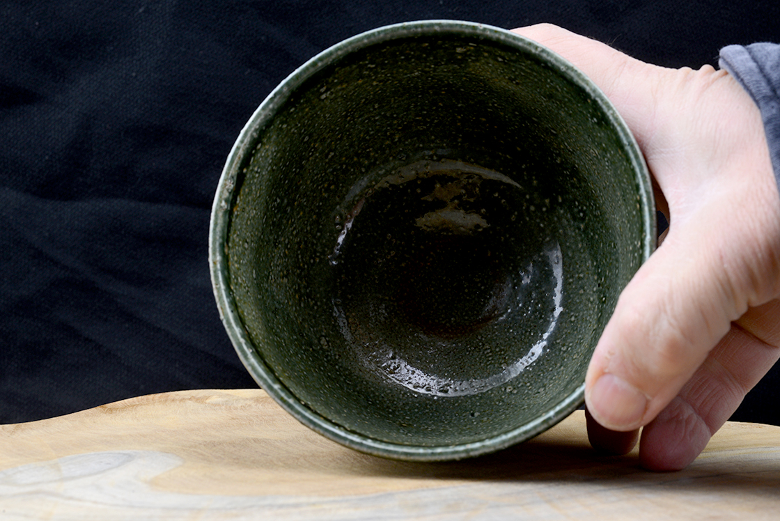 Fujimoto türkizzöld chawan matcha teáscsésze