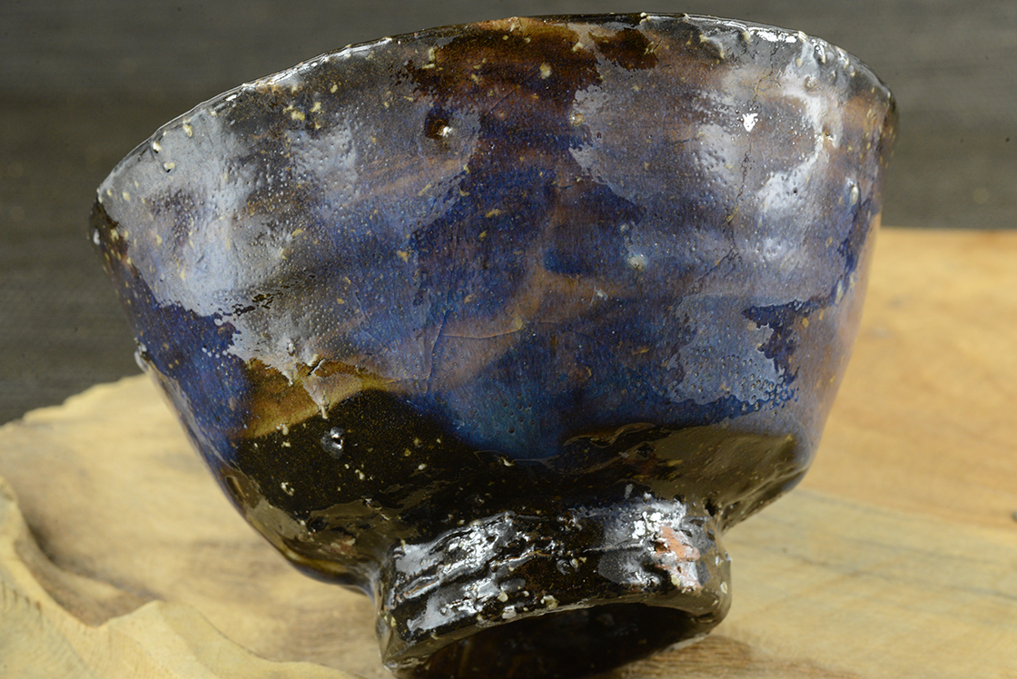 Yamane Seigan Ao Hagi blue chawan