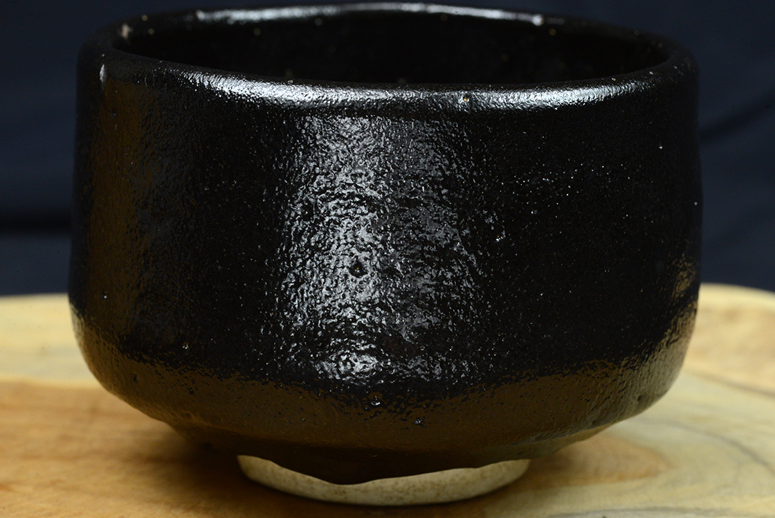 kuro raku chawan fekete raku japán teáscsésze