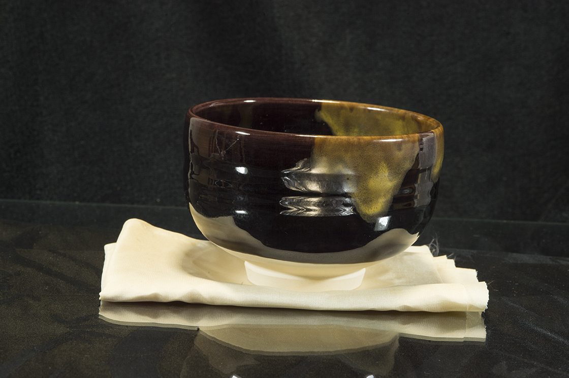 arnyló kutani chawan japán matcha teáscsésze