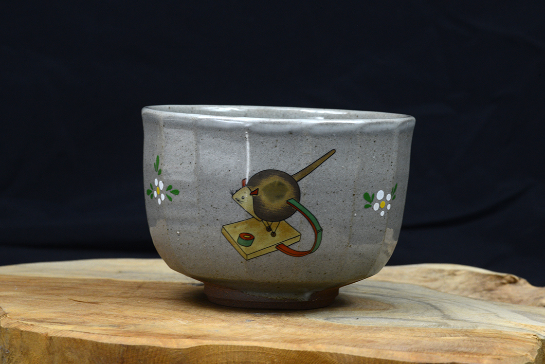 Egérfogó chawan teáscsésze Hiroshi Shimizu