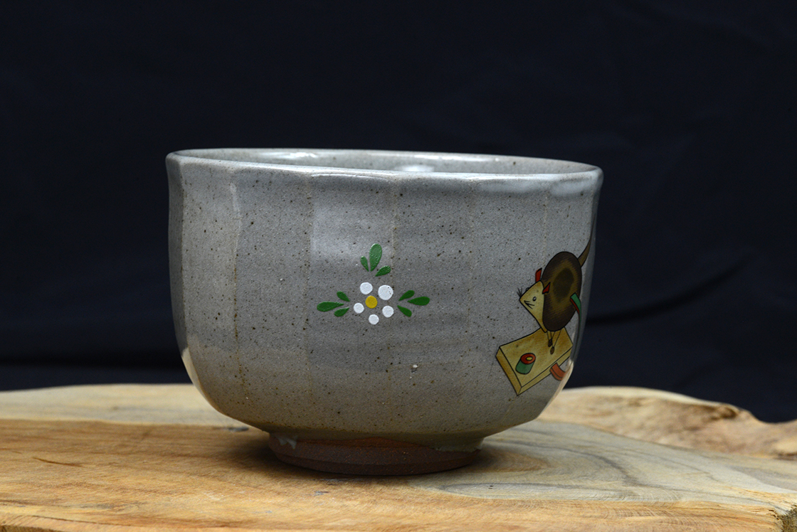 Egérfogó chawan teáscsésze Hiroshi Shimizu