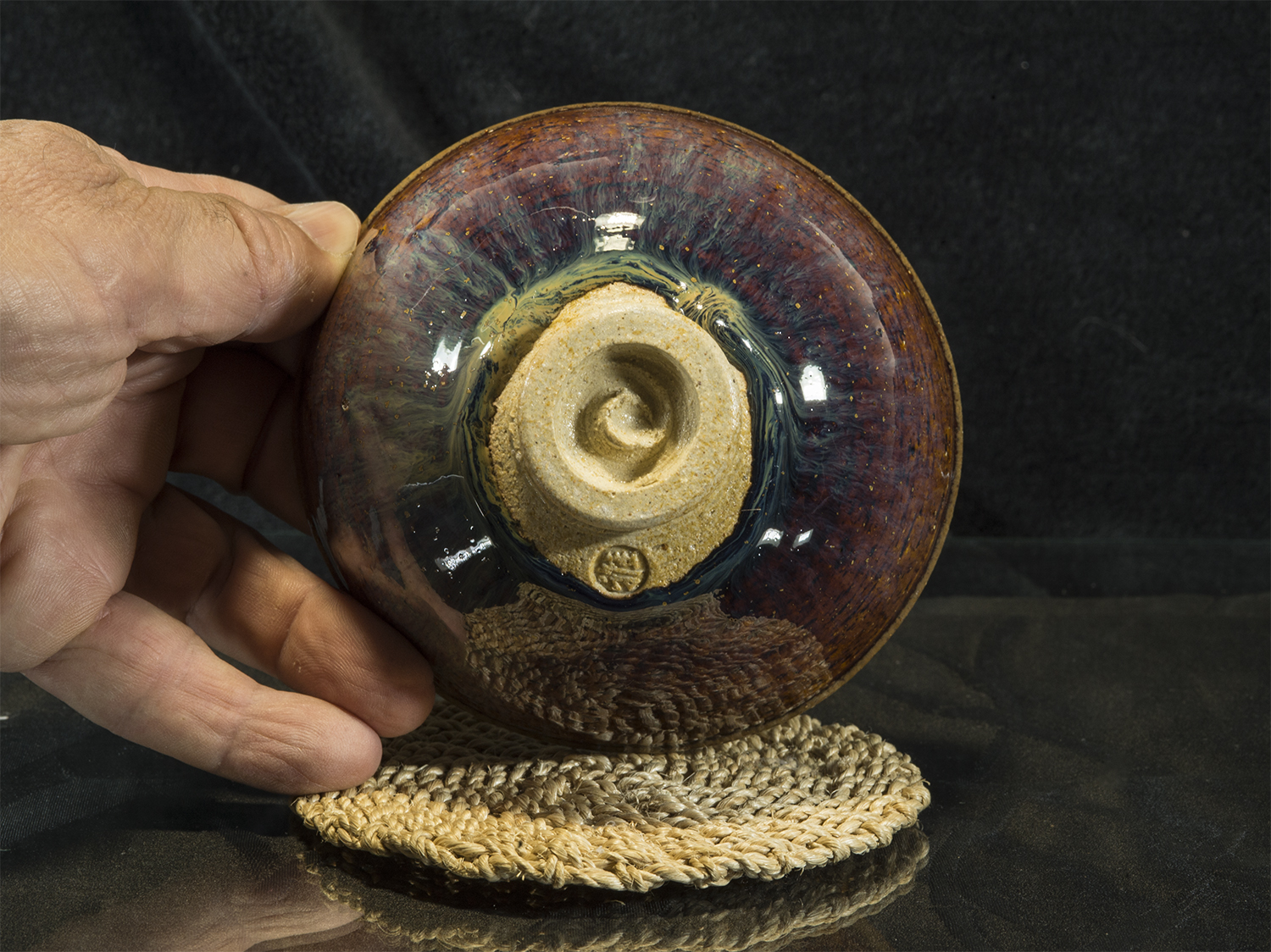 Le Rêve et Amour színes kyo chawan mázas japán matcha teáscsésze