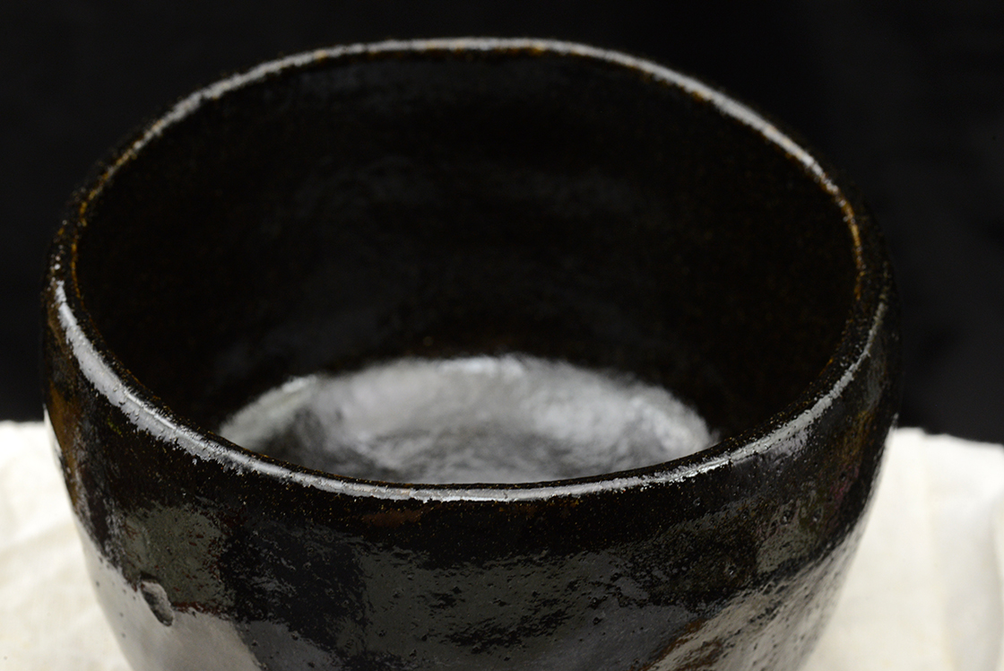 kuro raku ffekete raku chawan japán teáscsésze