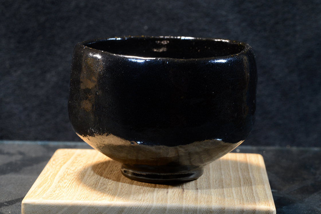 Kuro raku chawan japán matcha teáscsésze