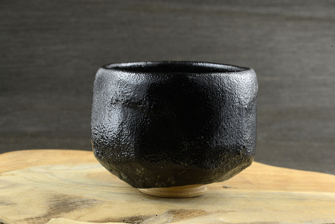 Kuro raku chawan japán matcha teáscsésze