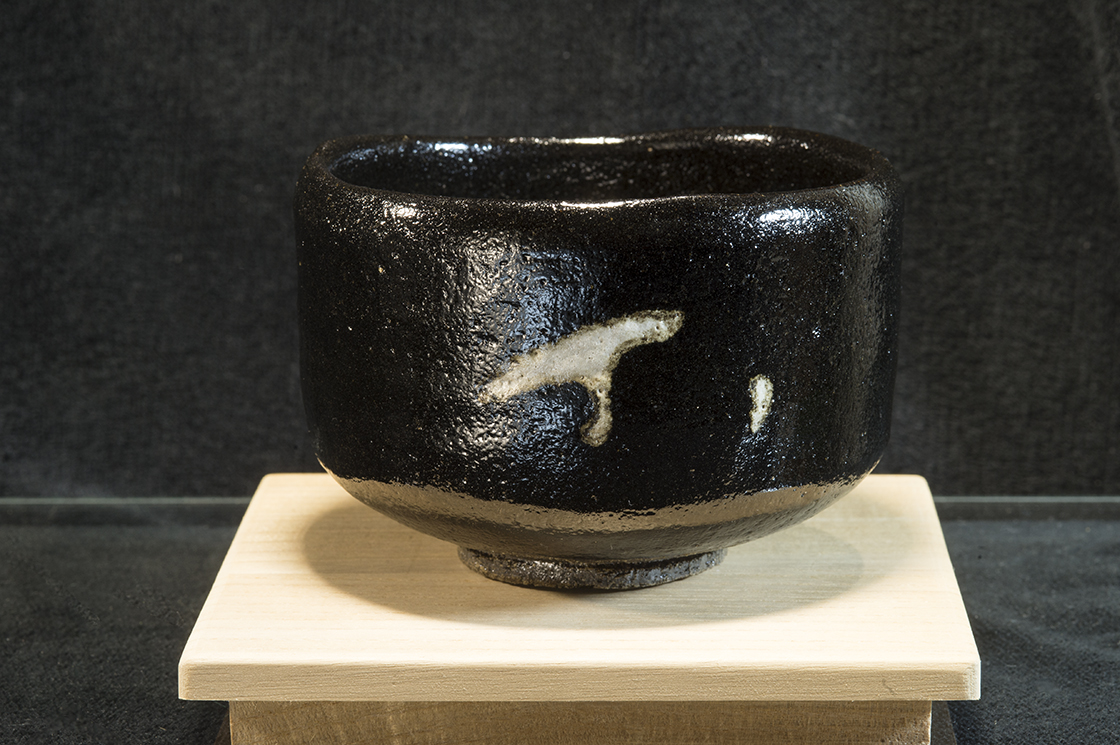 Gingko Raku chawan matcha csésze