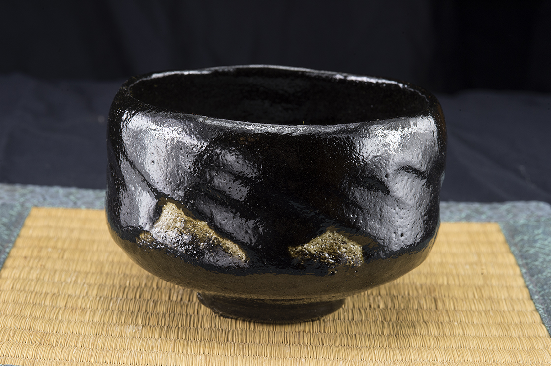 Fekete daitokuji zen raku chawan teáscsésze