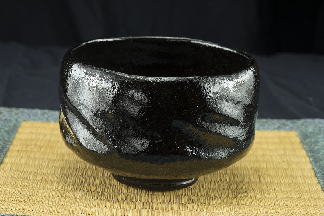 Fekete daitokuji zen raku chawan teáscsésze