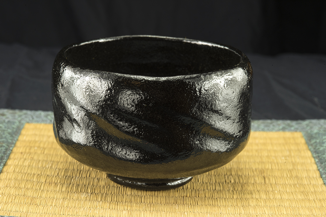 Fekete daitokuji zen raku chawan teáscsésze