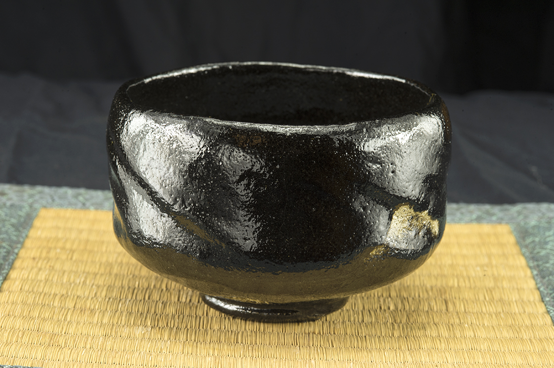 Fekete daitokuji zen raku chawan teáscsésze