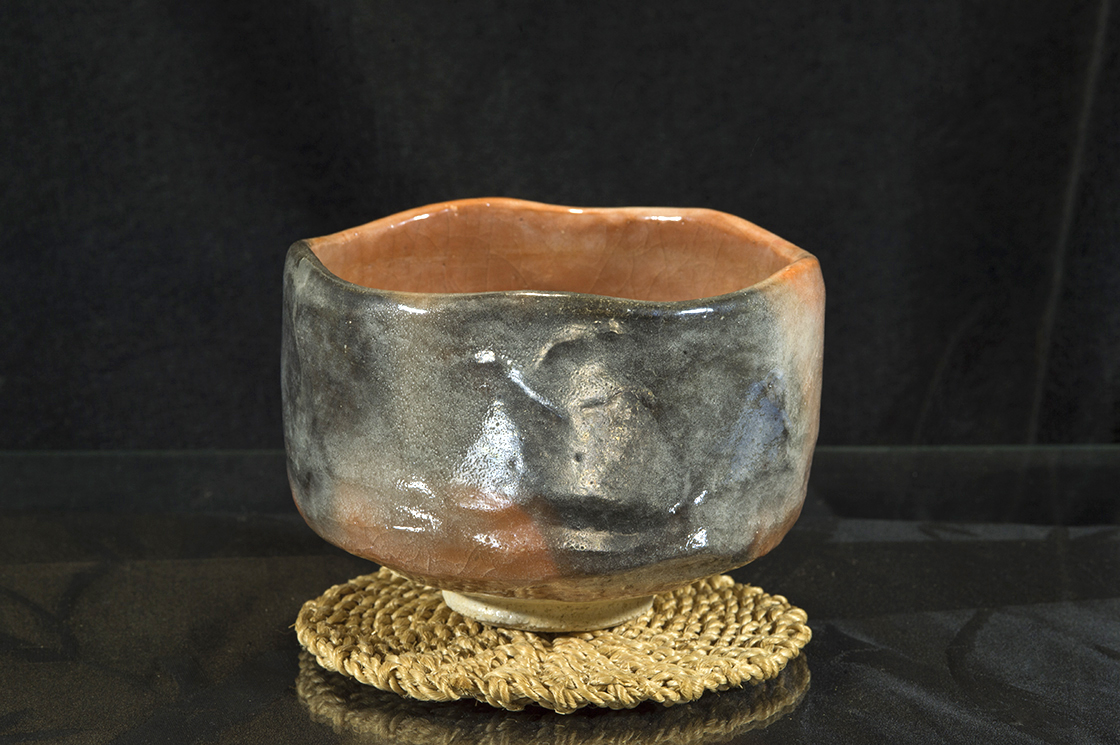 aka raku chawan japán matcha teáscsésze