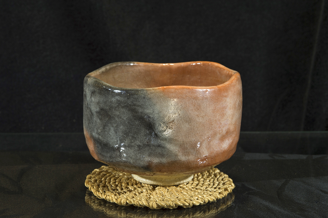 aka raku chawan japán matcha teáscsésze