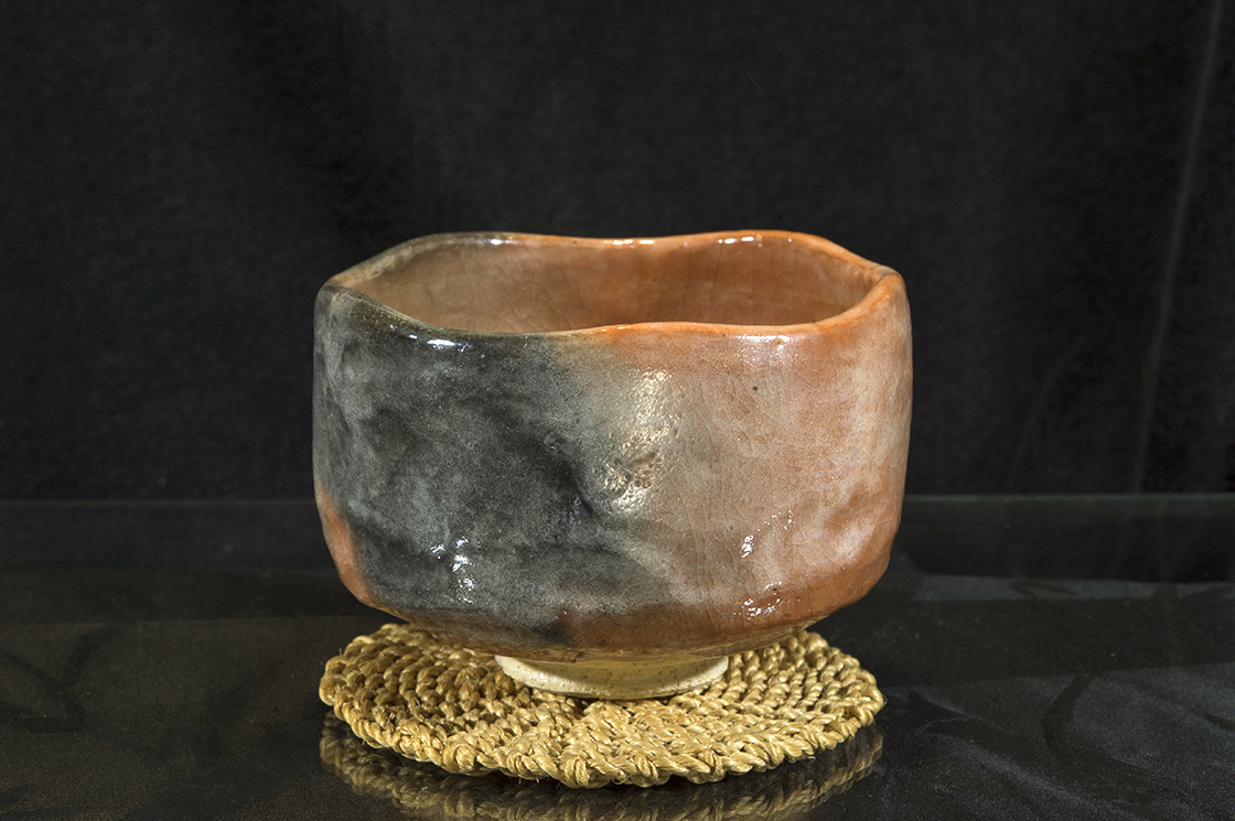 aka raku chawan japán matcha teáscsésze