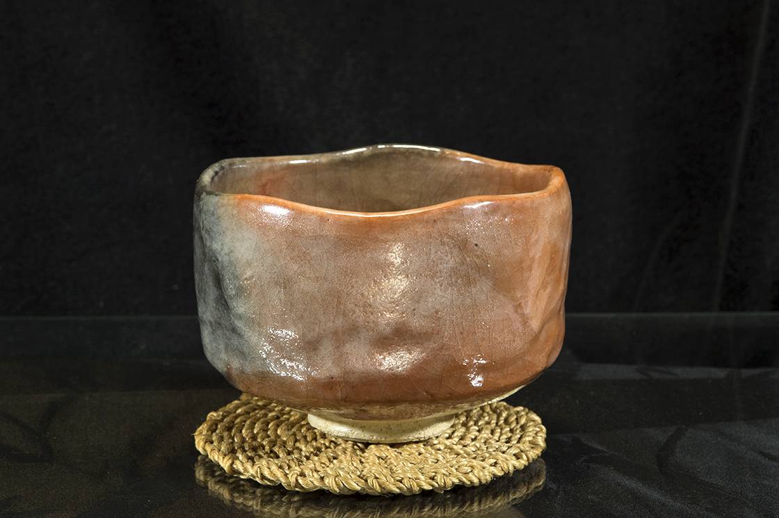 aka raku chawan japán matcha teáscsésze