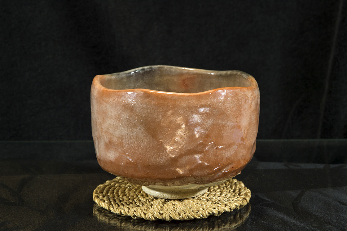 aka raku chawan japán matcha teáscsésze