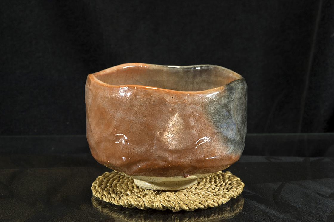 aka raku chawan japán matcha teáscsésze