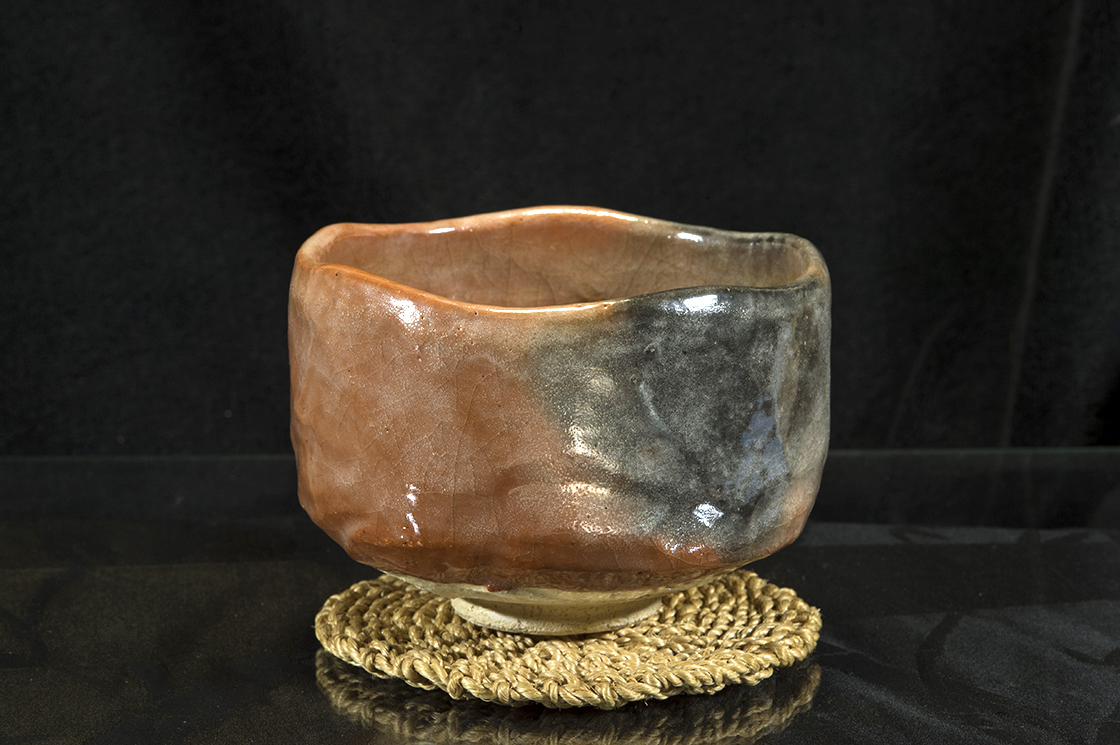 aka raku chawan japán matcha teáscsésze