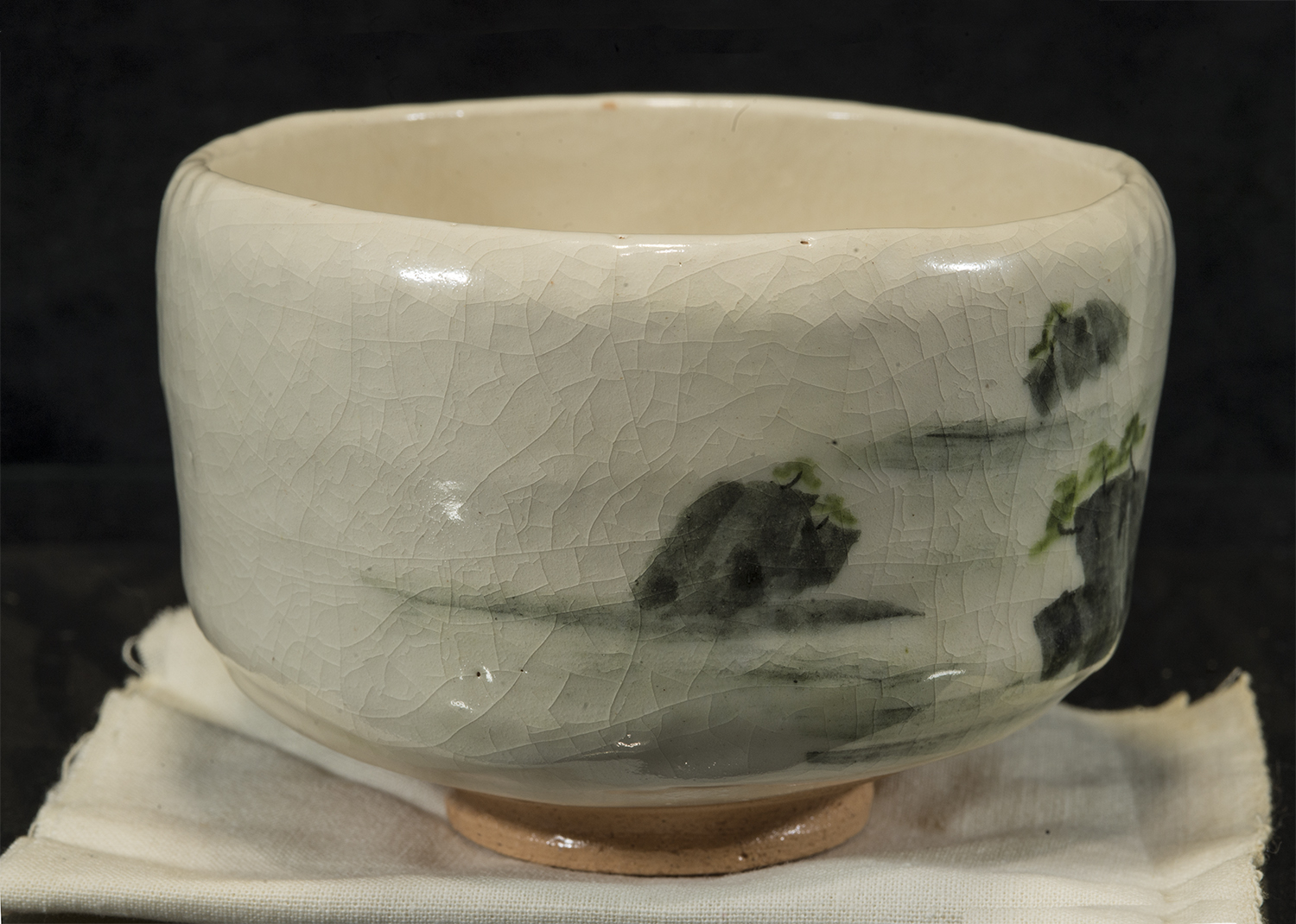 Fehér raku japán matcha teáscsésze