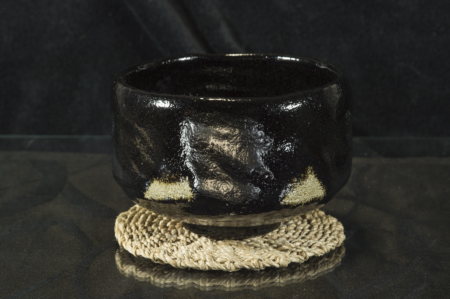 Daitokuji  templom Shoraku Sasaki fekete raku chawan teáscsésze 