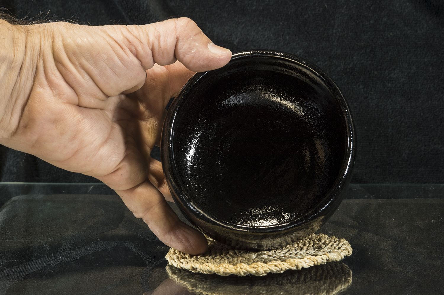 Daitokuji  templom Shoraku Sasaki fekete raku chawan teáscsésze 