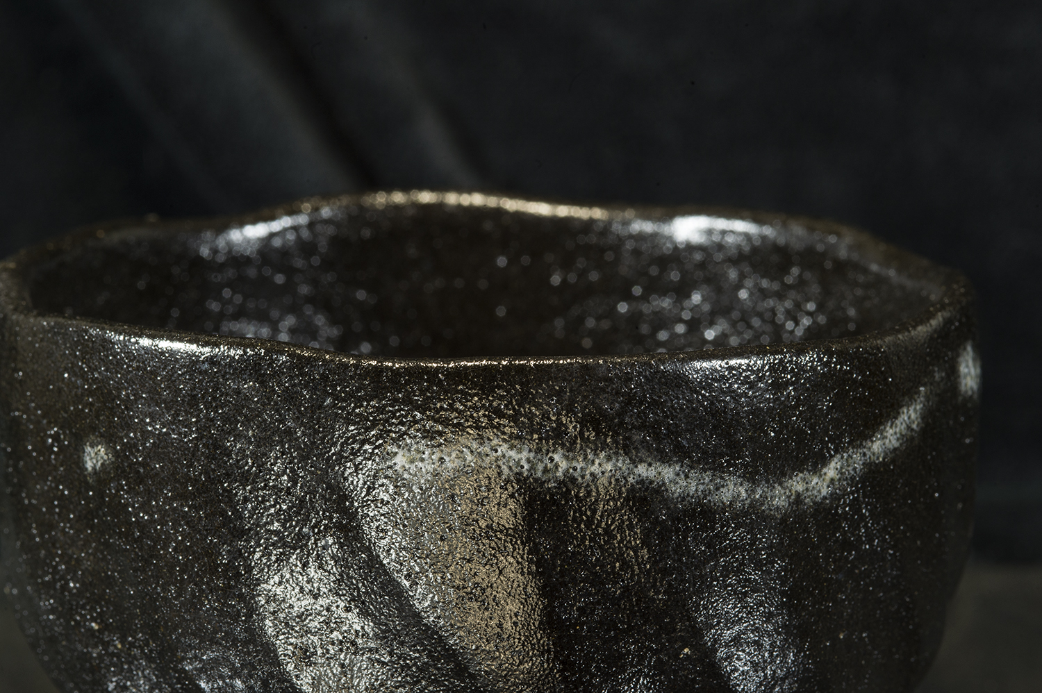 Fekete raku chawan matcha teáscsésze Shoraku Heian 