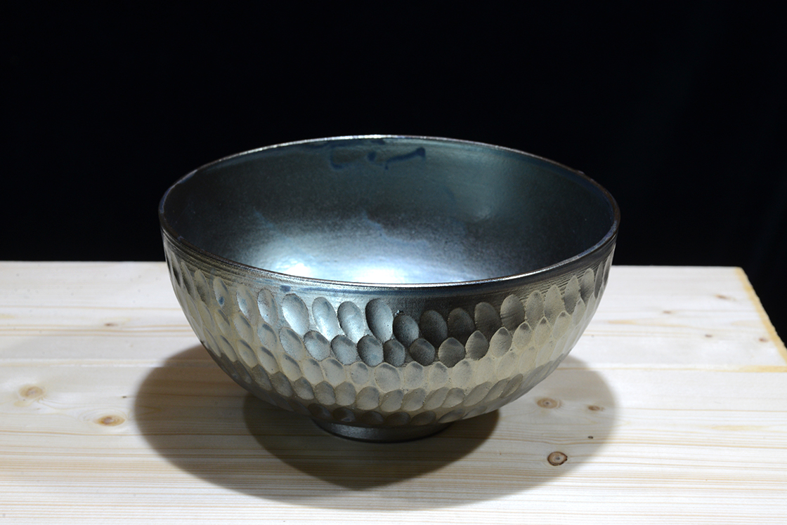 Toshikatsu Kimura ezüst mázas chawan