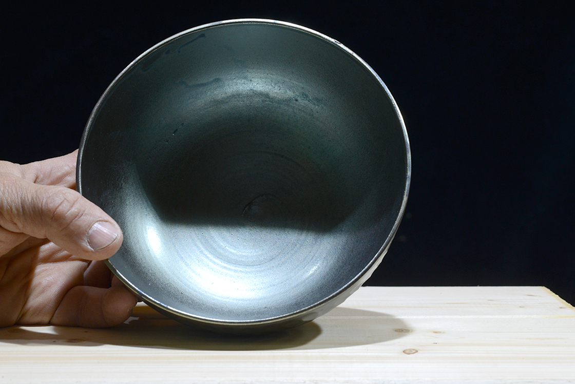 Toshikatsu Kimura ezüst mázas chawan
