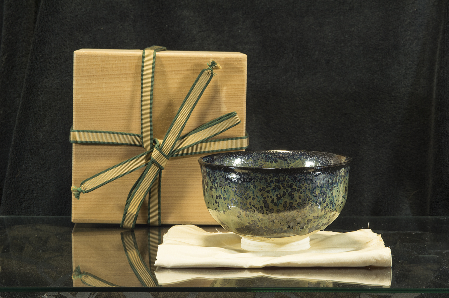 Hajnalkék tenmoku chawan matcha teáscsésze
