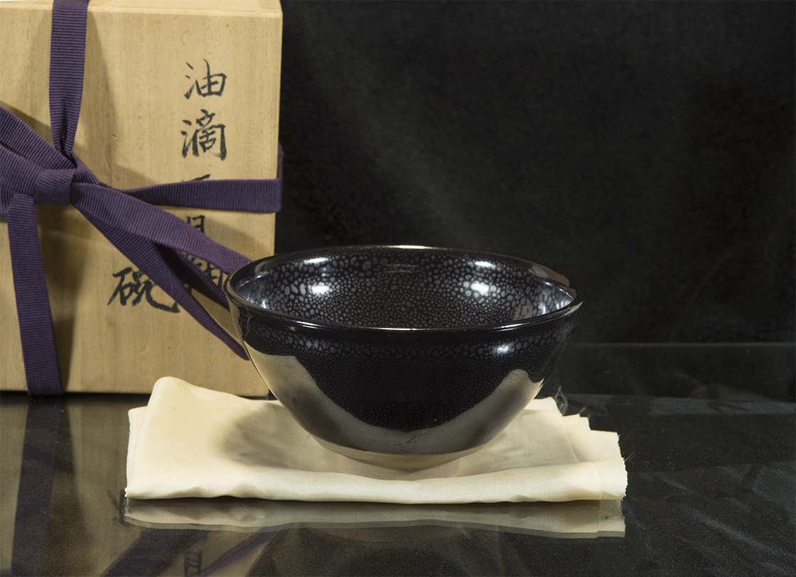 Igazi yuteki tenmoku chawan matcha csésze
