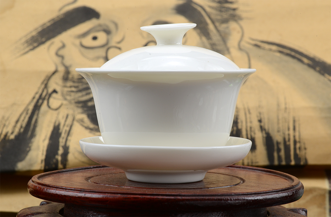 Fehér porcelán gaiwan csésze