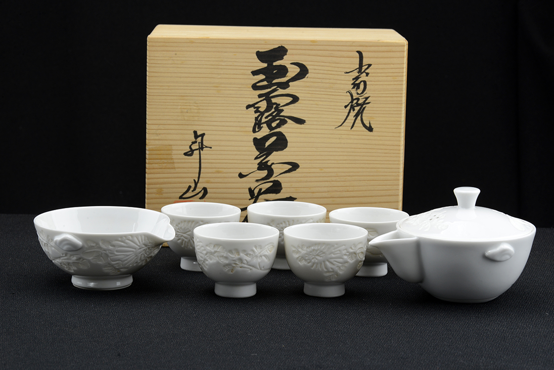 Izushi csontporcelán japán teáskészlet
