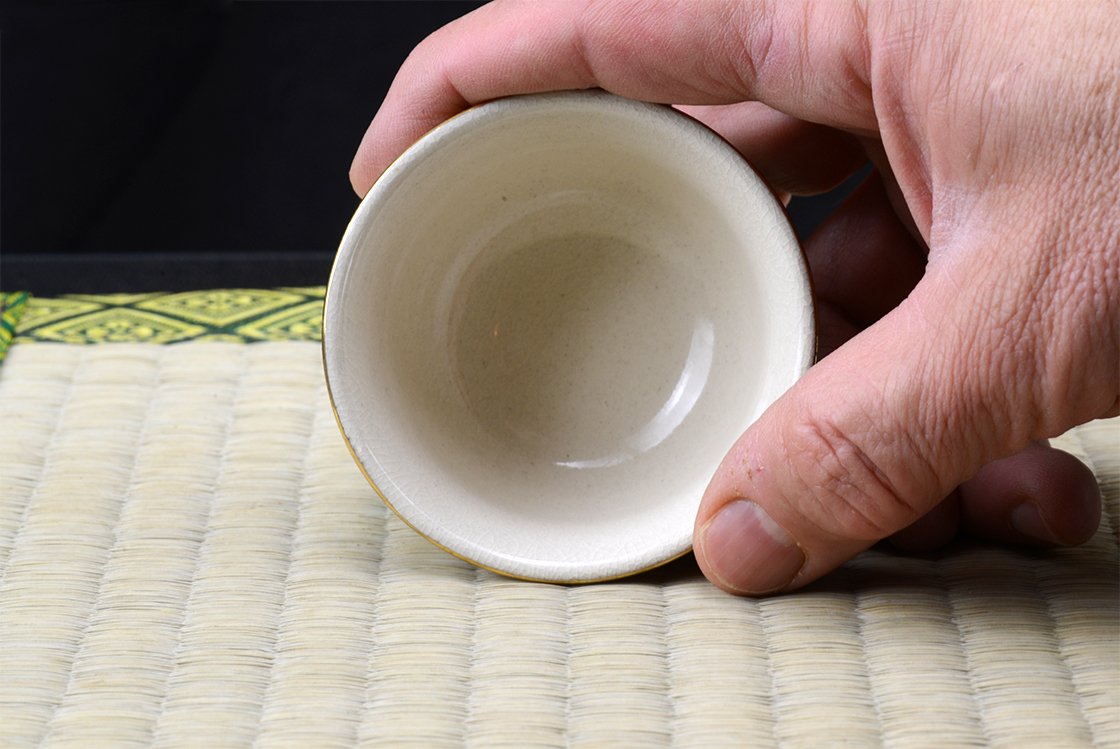Kutani kézzel festett japán teáskészlet