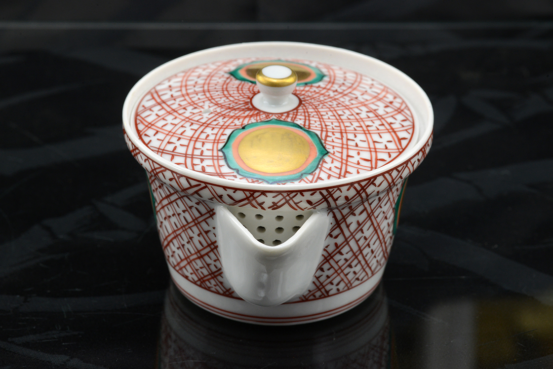 Kutani japán kézzel festett porcelán teáskészlet