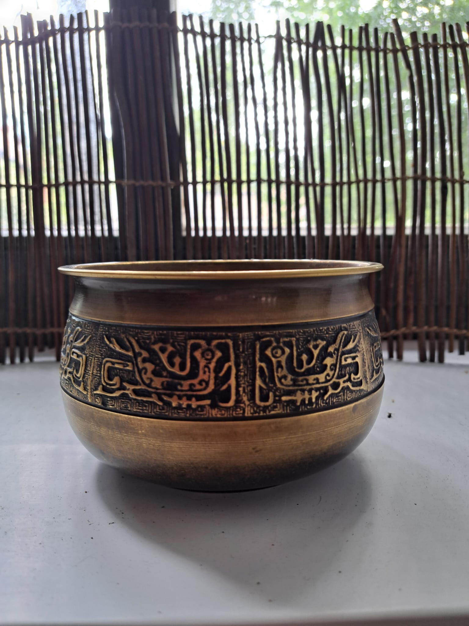 Bronz kensui japán használtvíz tartó