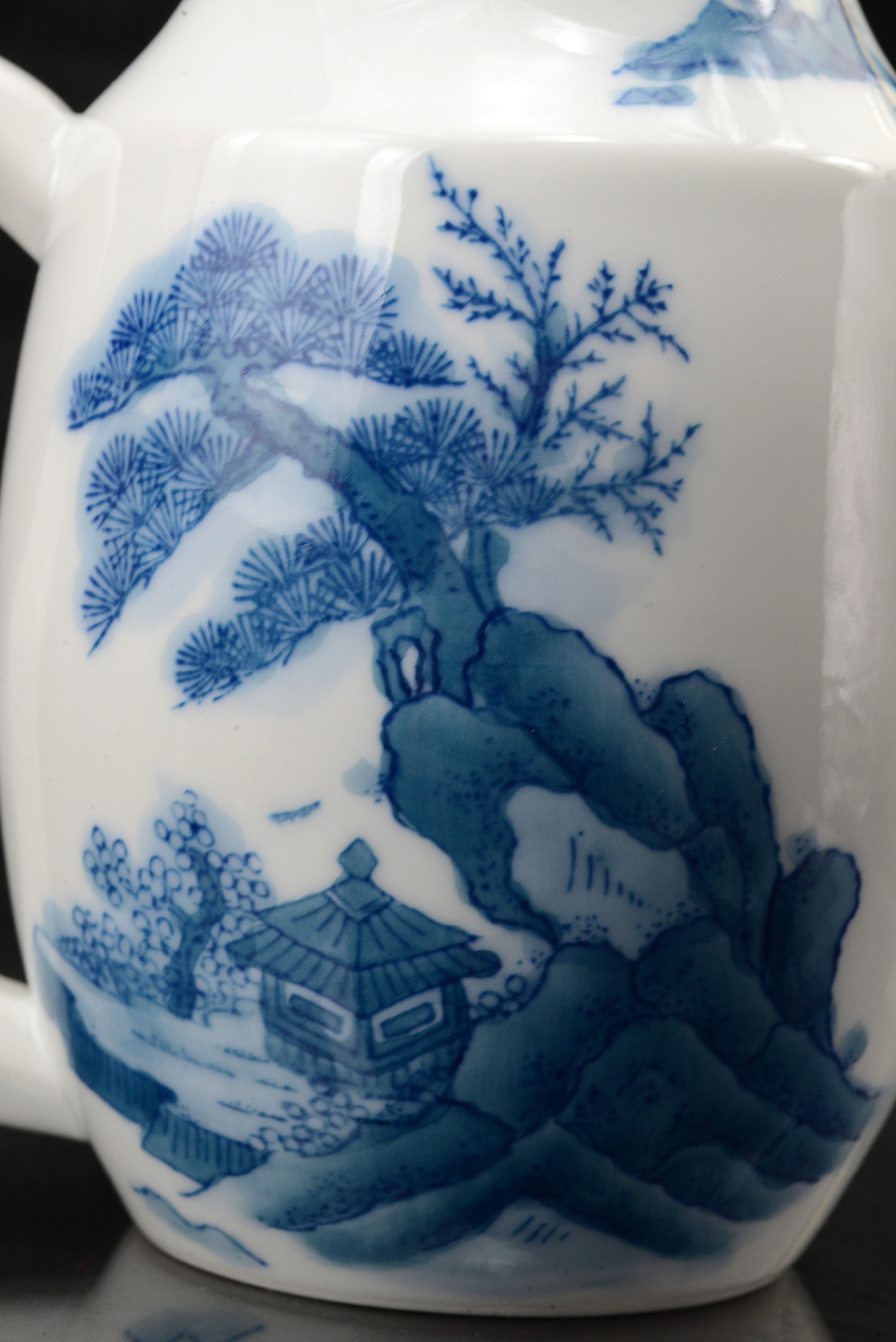 Kék porcelán mizutsugi tiszta víz tartó