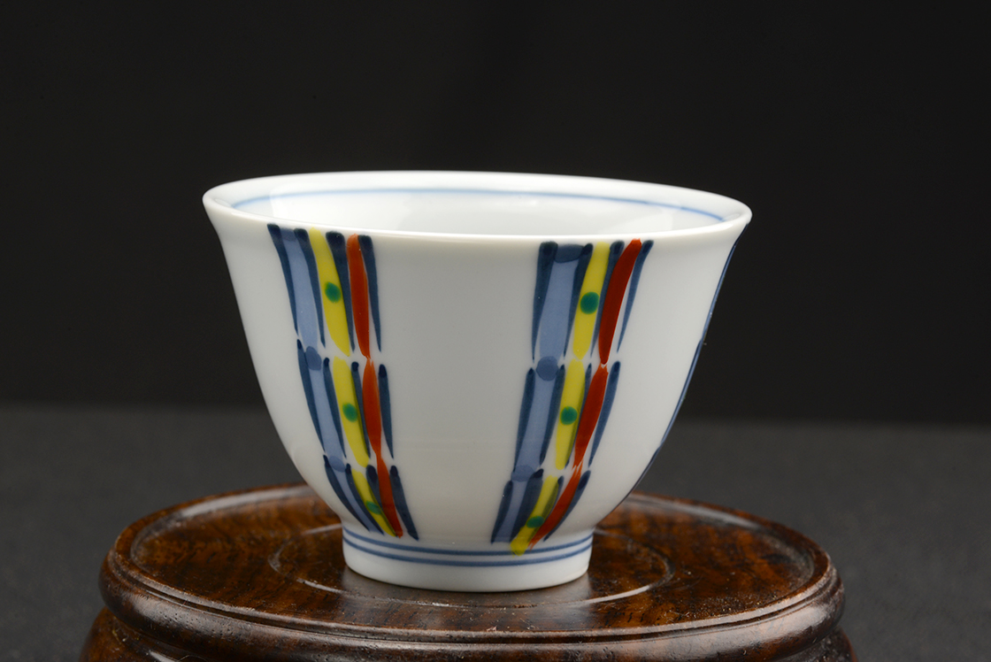 colorful japanese porcellain tea cup set