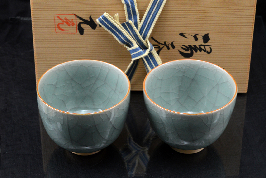 Celadon japán porcelán teáscsésze készlet