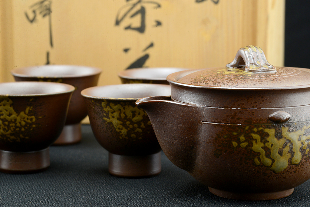 toho kimura bizen tea set